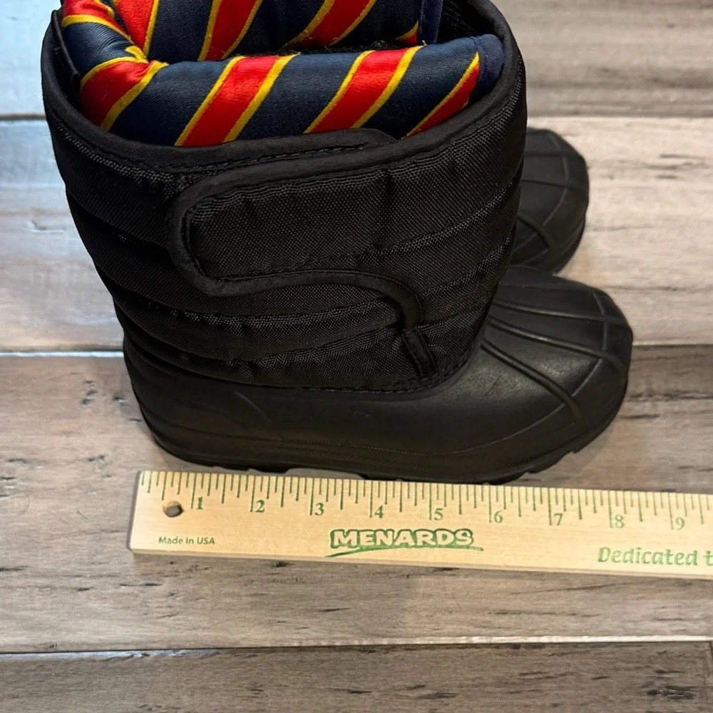 Polo by Ralph Lauren Black Kids Winter Boots with Red Logo